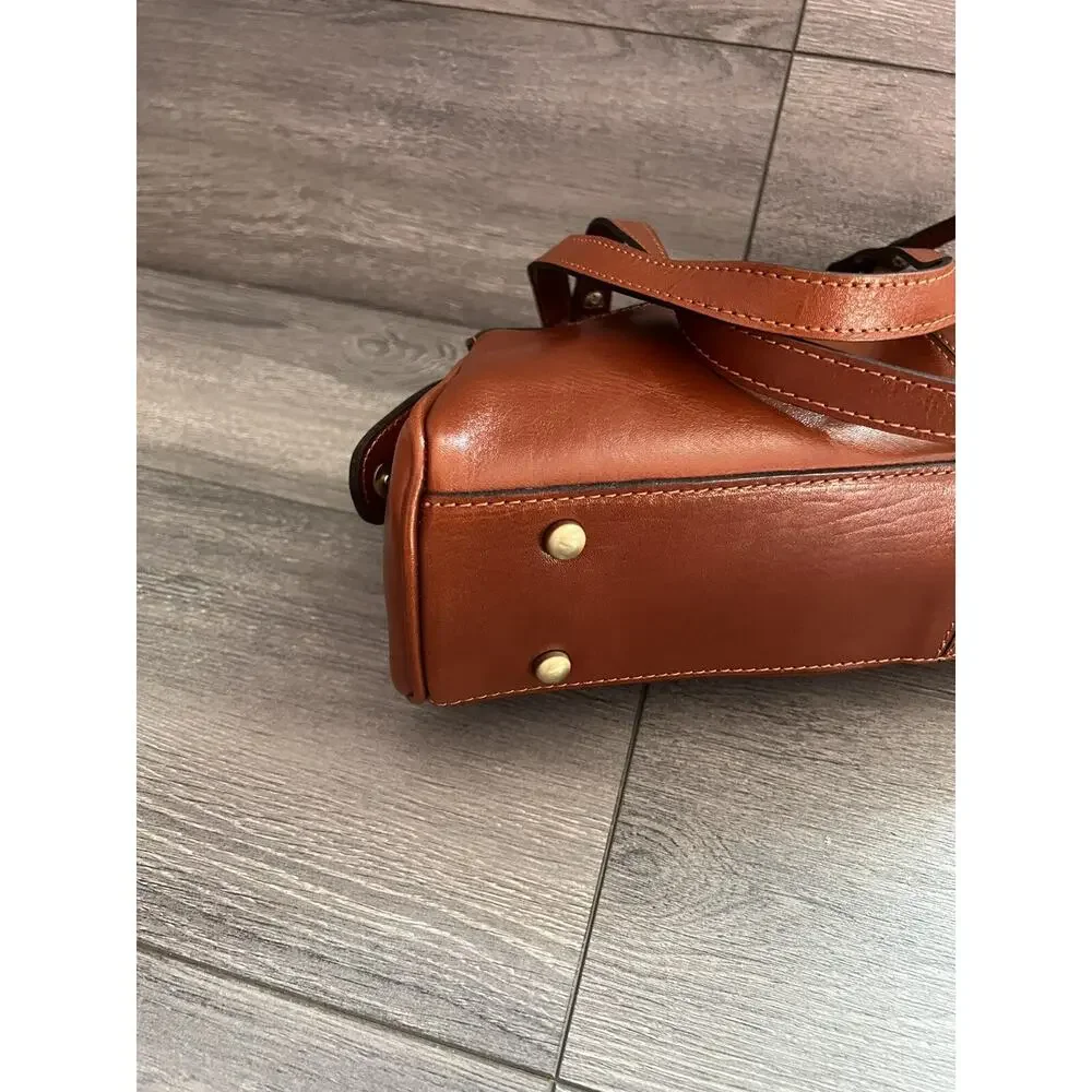 Patricia Nash Macellara Oval Satchel shoulder bag tan Heritage A399509